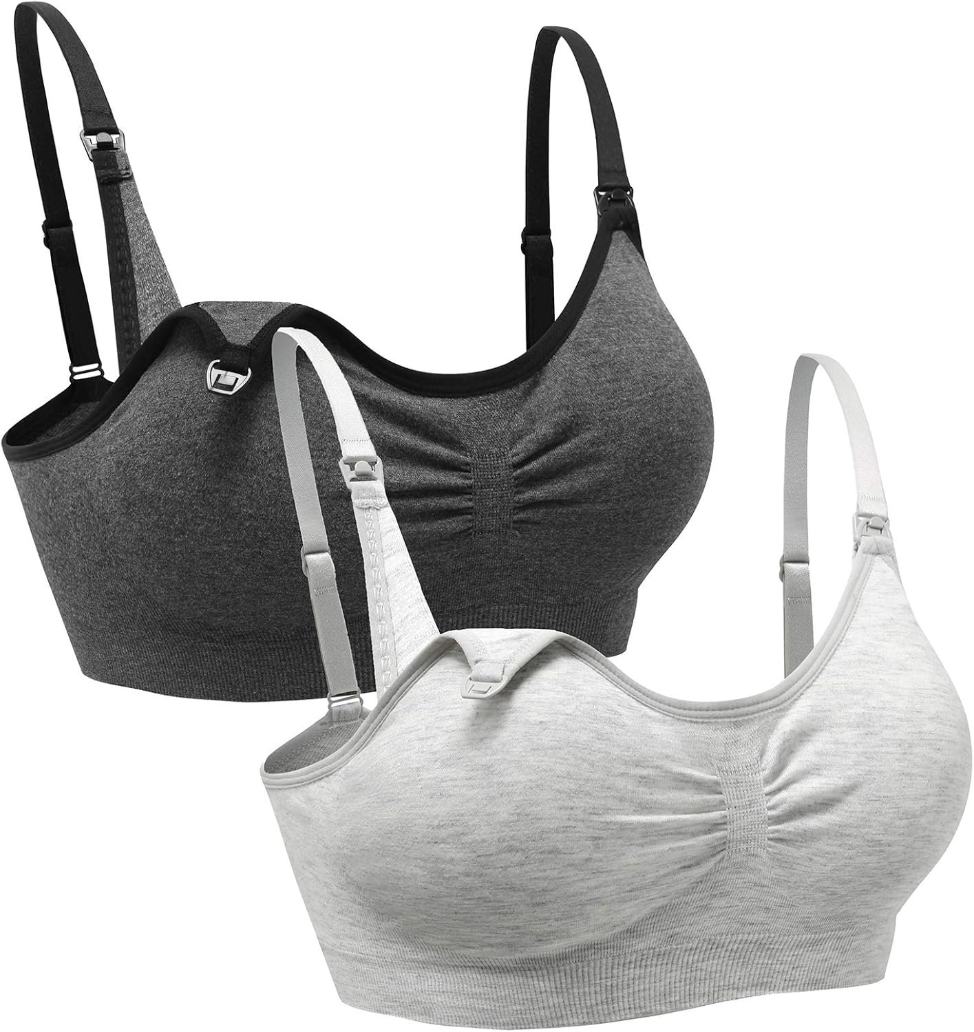 2PACK Nursing Maternity Bra for Pregnancy Women Breastfeeding Comfortable Sleeping with Extenders