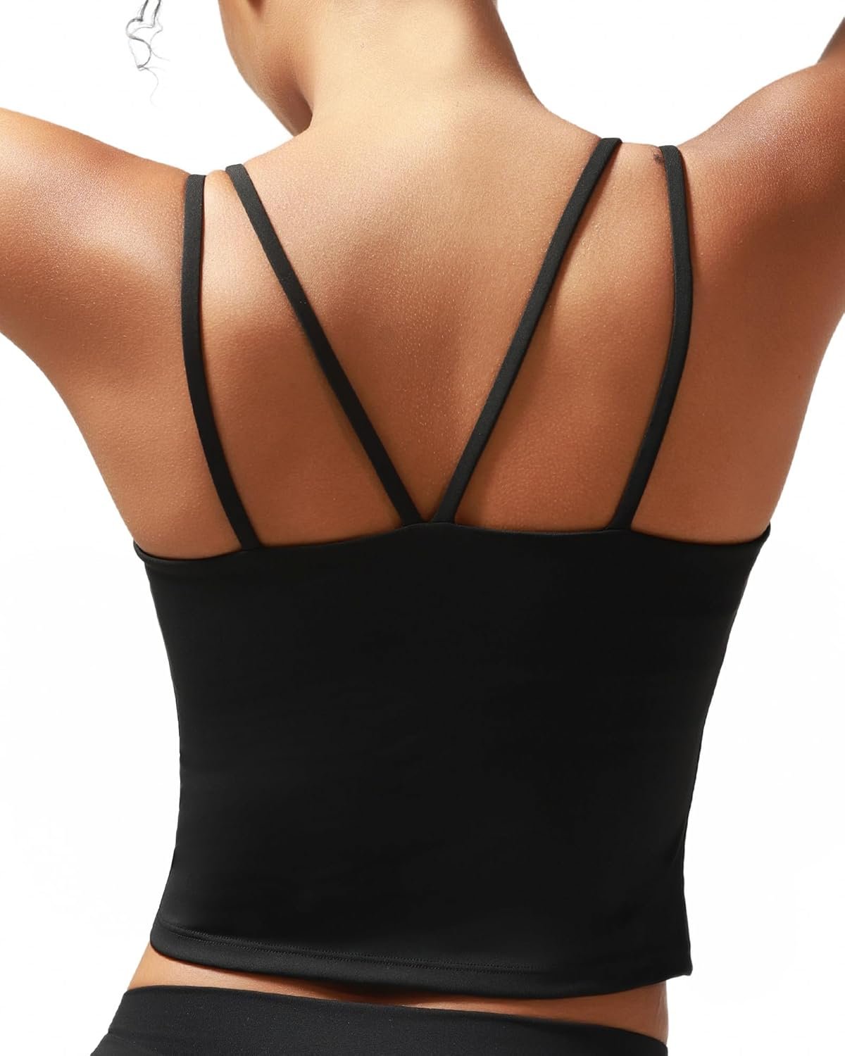 Sports Bras for Women, High Impact Running Strappy Longline Sports Bra Workout Crop Tops with Built in Bras - Image 2